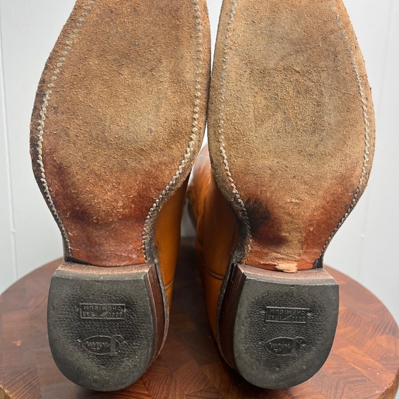 Vintage Justin Ostrich Exotic Brown Leather Western Cowboy Boots Size 9.5D - Picture 10 of 13